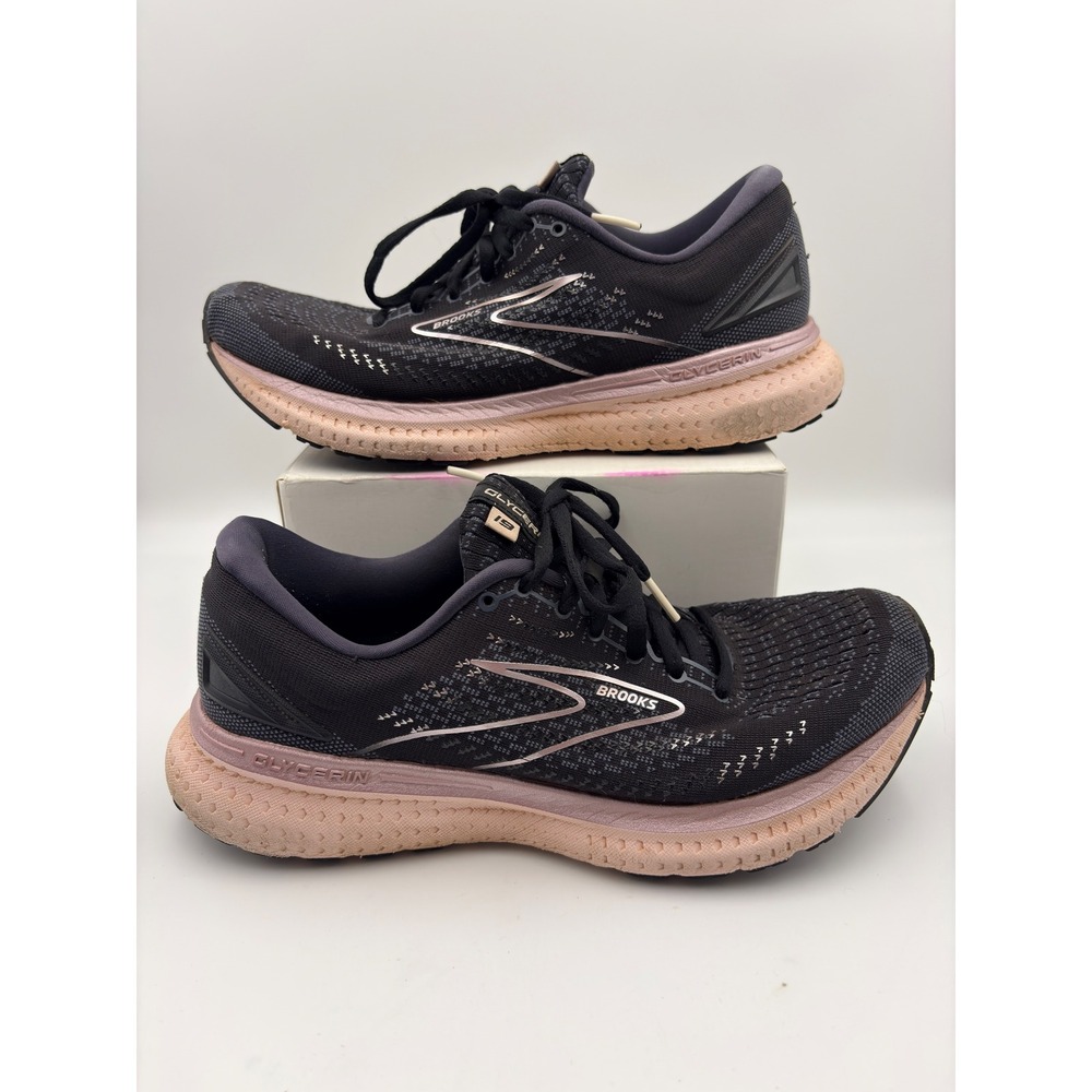 Brooks Glycerin 19 Womens 9.5 Wide D Running Shoes Black Rose Gold 1203431D074